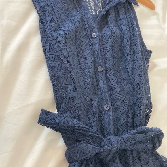 Aqua Cotton Lace Dress with Slip - Picture 8 of 8